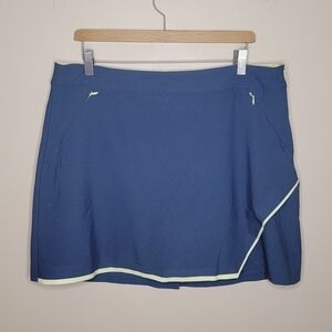 Slazenger | Blue-gray Golf Skort with Pale Yellow Trim Size 12